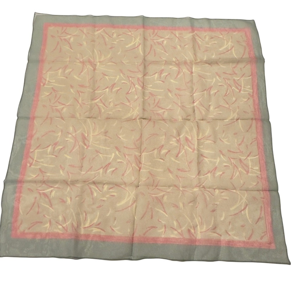 Kathie Lee Collection Square Scarf Pink Blue Tan Abstract‎  Italy VTG Y2K 90s